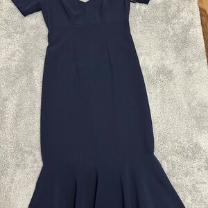 Maggy London Navy Blue Midi Dress